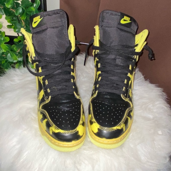 Nike Mens Dunk High 1985 DD9404 001 Yellow Acid Wash - Picture 2 of 8